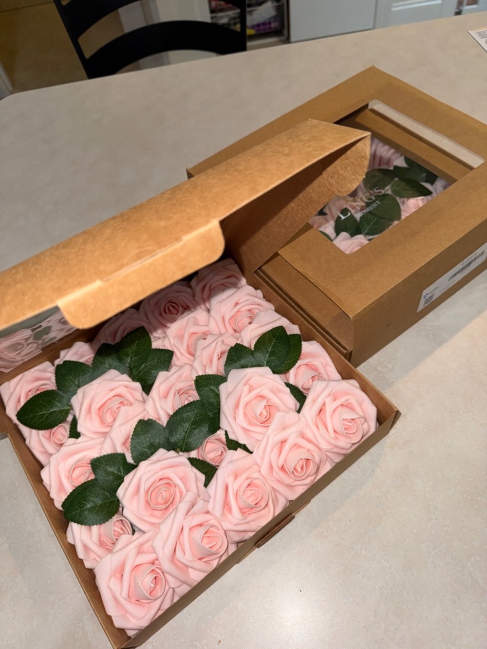 Ling's Moment Beautiful Soft Pink Faux Rose Wired Stems. Wedding Decor - Picture 6 of 12